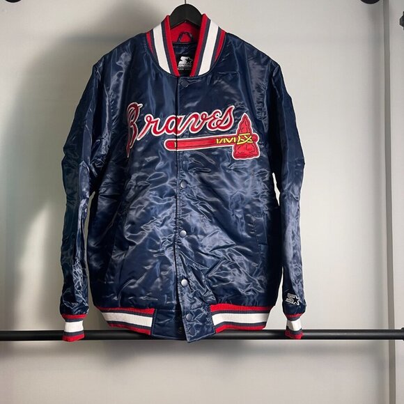 Starter Black Label Atlanta Braves satin jacket size L - Picture 1 of 3
